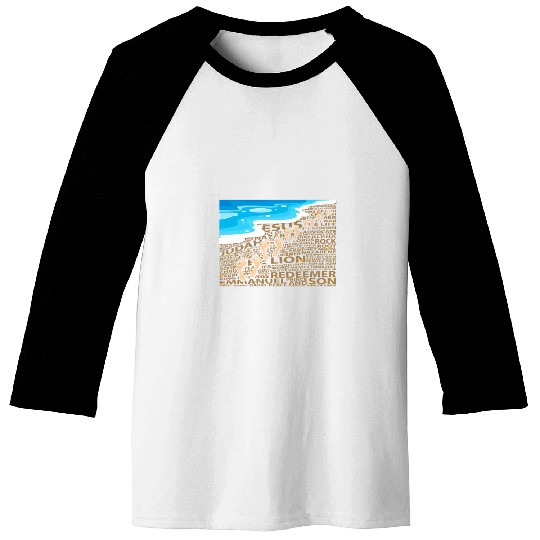 Faithful Steps in Sand Jesus Baseball Tees