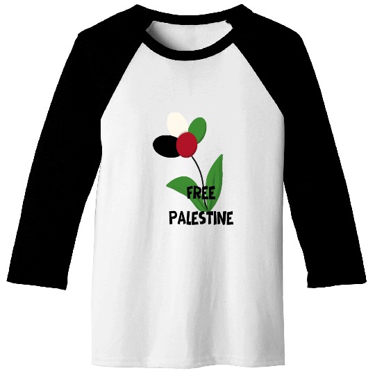 Free Palestine,Flag-colored rose ,watermelon color Baseball Tees
