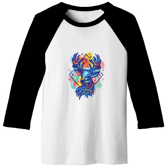 Winter Wonderland: Deer Color Design Baseball Tees