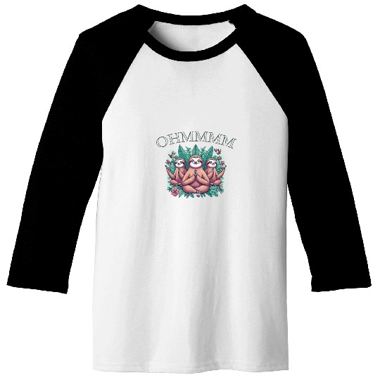 Lazy Meditation Relaxation Sloth Chillers Baseball Tees