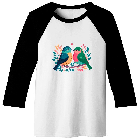 Colorful birds Baseball Tees