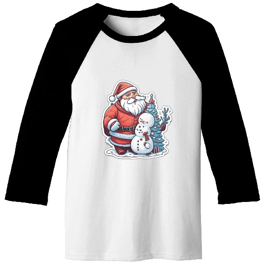 Cheerful Holidays Await: Explore Our Santa Baseball Tees