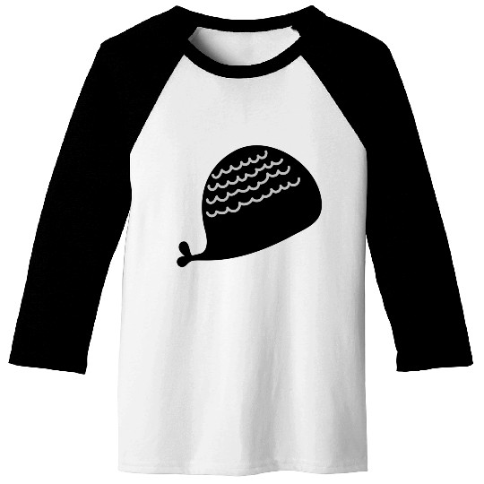 Lonely Black Whale In The Ocean Baseball Tees