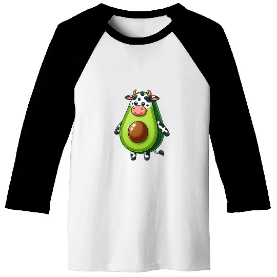 Avocado cow Baseball Tees