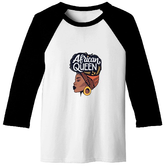 African Queen Afrocentric Queen Baseball Tees