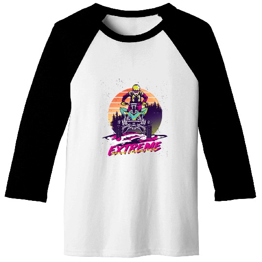 Neon Racer at Sunset Baseball Tees