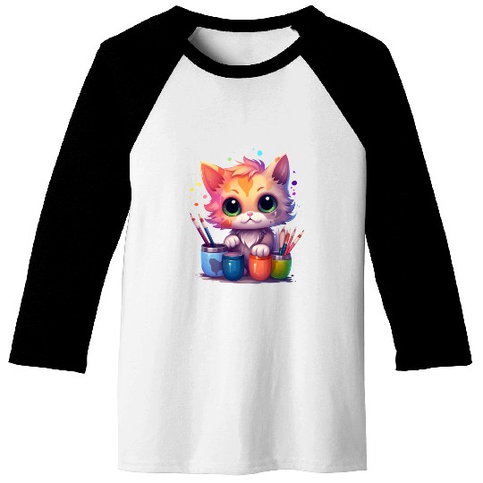 cute painting cat Baseball Tees
