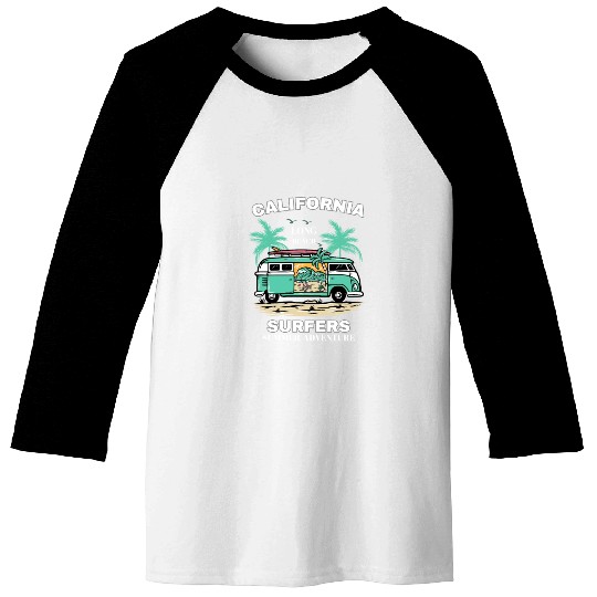 Men's And Women's California Long Beach Print Baseball Tees