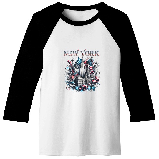 New York Christmas Spirit Baseball Tees