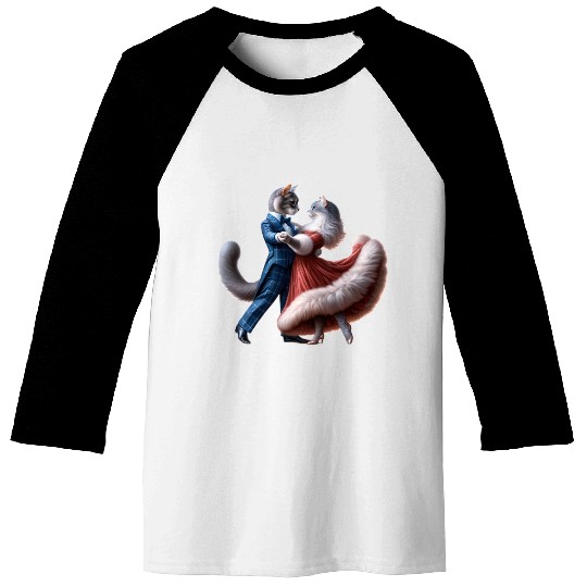 Twilight Dance of Cats Baseball Tees
