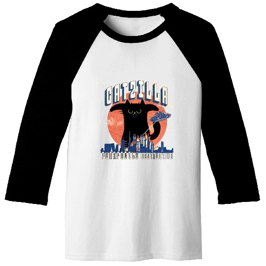 Catzilla king of cats,movie parody Baseball Tees