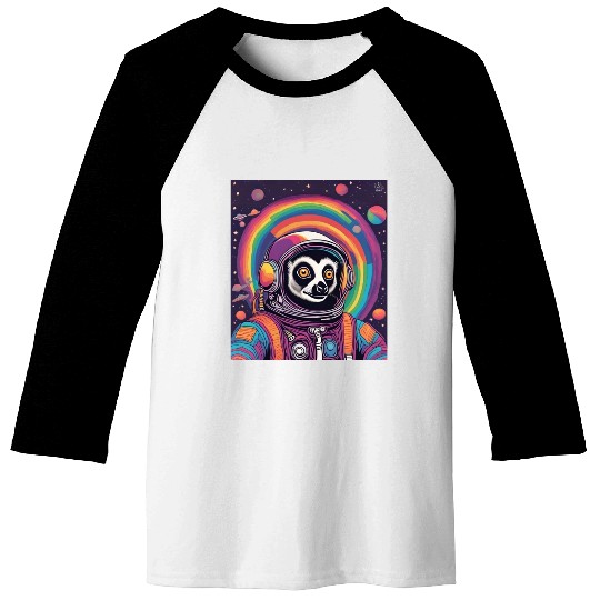 Psychedelic Lemur Astronaut Baseball Tees