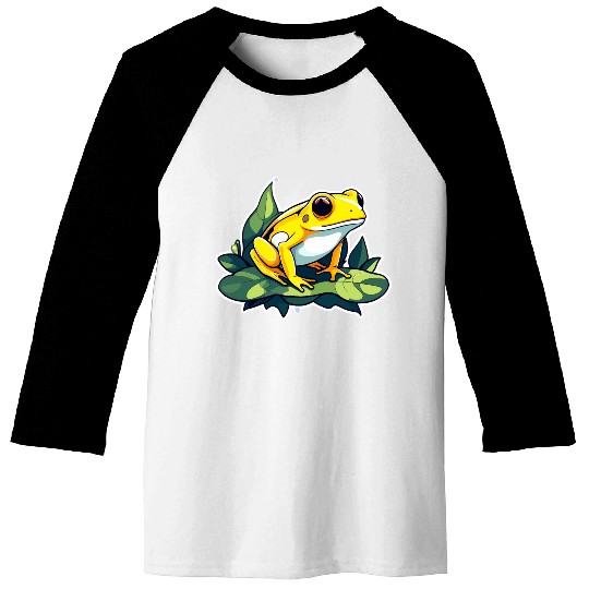 Golden Poison Frog Illustration Baseball Tees