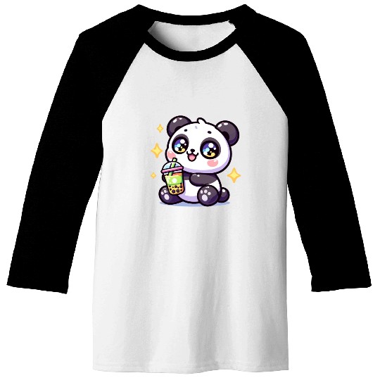 Panda Bubble Tea Boba Kawaii Baseball Tees