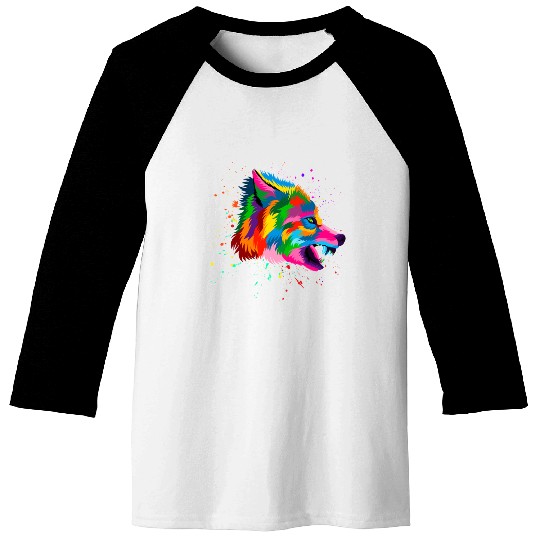 Angry Wolf Head Baseball Tees