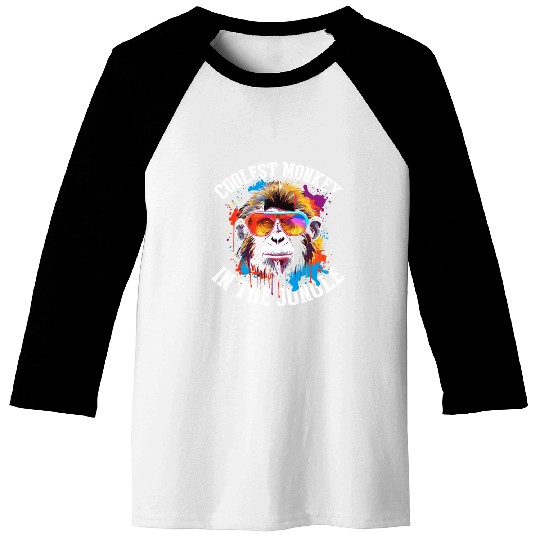 Coolest Monkey In The Jungle Baseball Tees