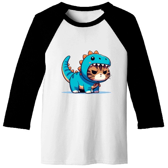 Grumpy Cat in Velociraptor Costume Baseball Tees