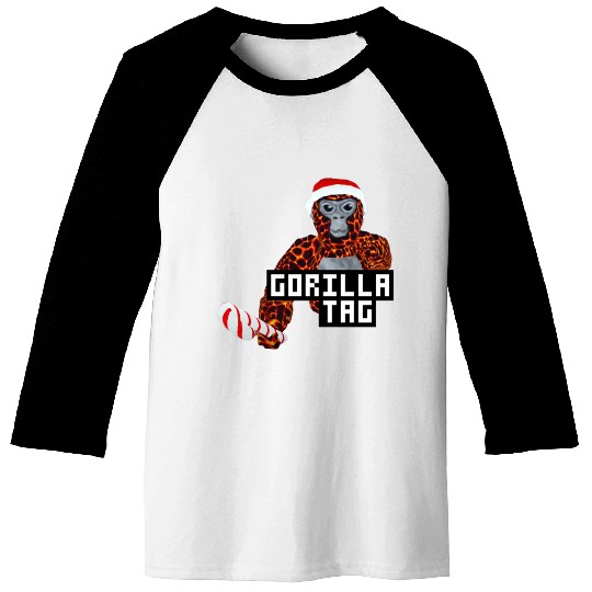 Gorilla Tag Santa Monkey Candy Cane Gorilla Baseball Tees