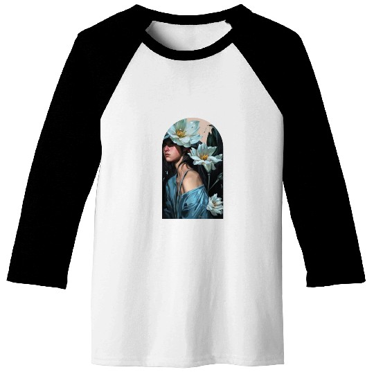 Nocturnal Blossom Amidst Shadows Baseball Tees