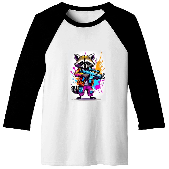 Raccoon with laser gun Baseball Tees