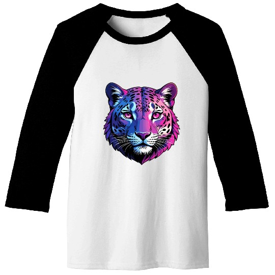 Vibrant Pop Art Leopard Baseball Tees