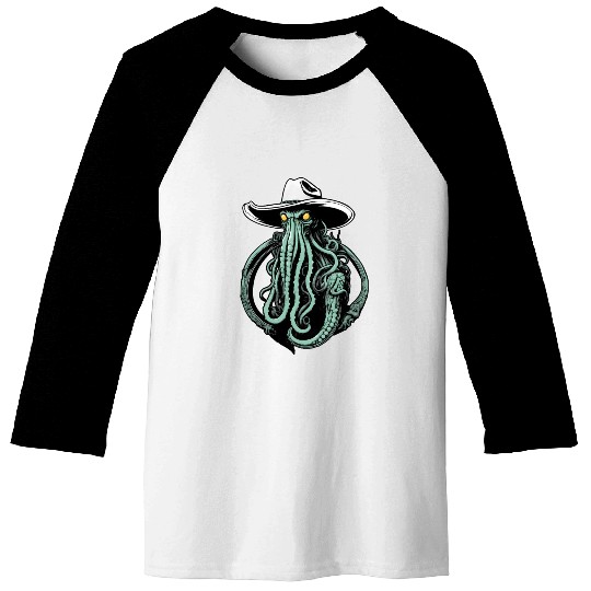 Weird Wild West - Cthulhu Cowboy Baseball Tees