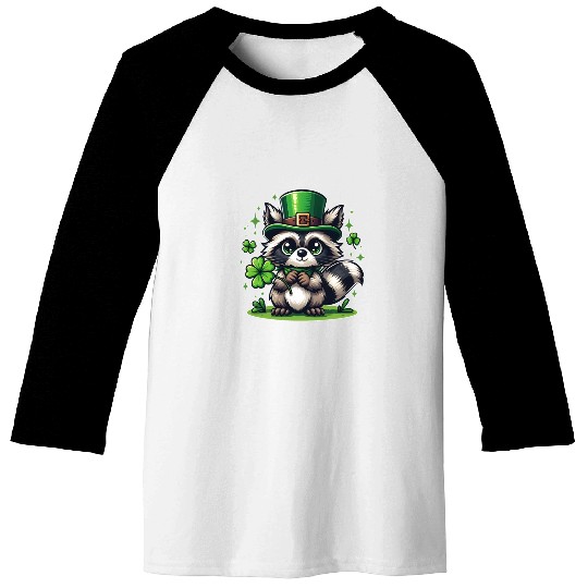 St. Patrick's Day Raccoon Revelry Baseball Tees