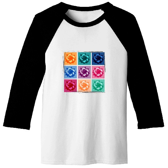 Pop Art Hibiscus Baseball Tees