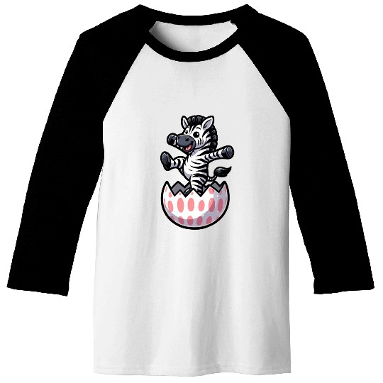 Easter Zebra Comic Easter Egg Baseball Tees