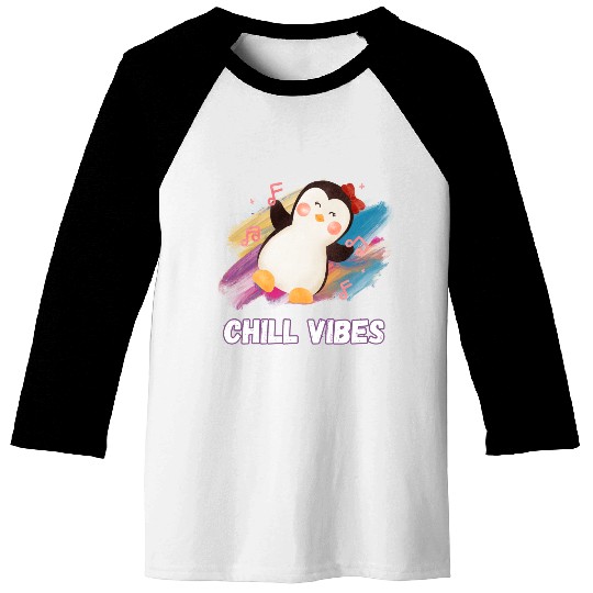 Joyful Penguin Harmony: Arctic Dance Delight Baseball Tees