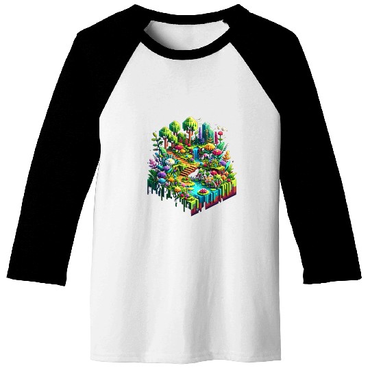 Voxel Enchanted Forest Baseball Tees