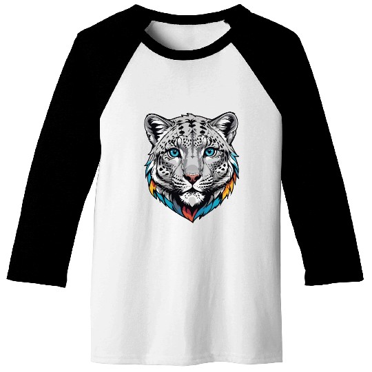 Majestic Snow Leopard Portrait - Exotic Wildlife Baseball Tees
