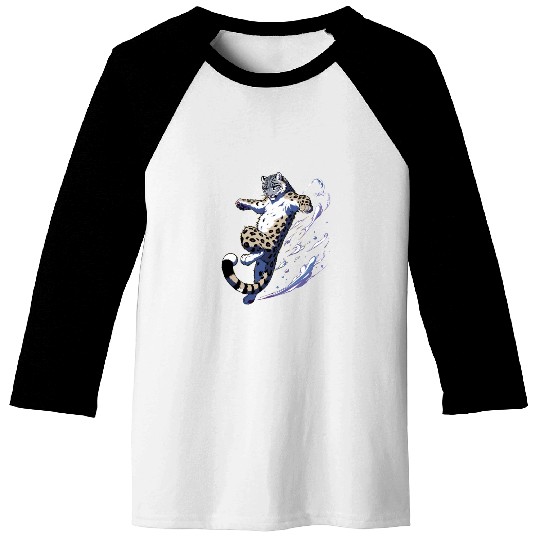 Snow Leopard Leopard White Leopard Baseball Tees
