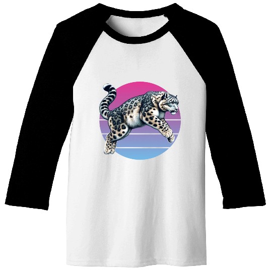 Snow Leopard Leopard White Leopard Baseball Tees