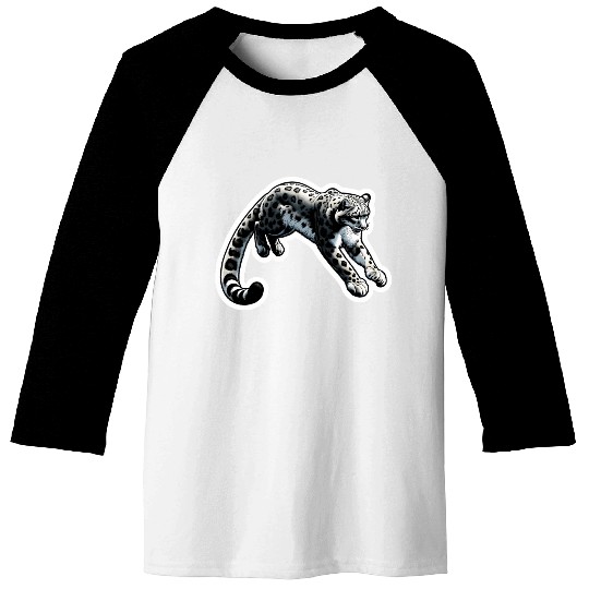 Snow Leopard Leopard White Leopard Baseball Tees
