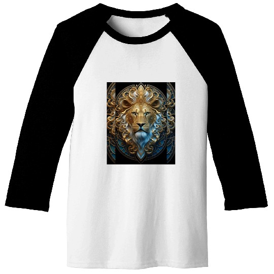 1920s Art Deco lion, gold Baseball Tees