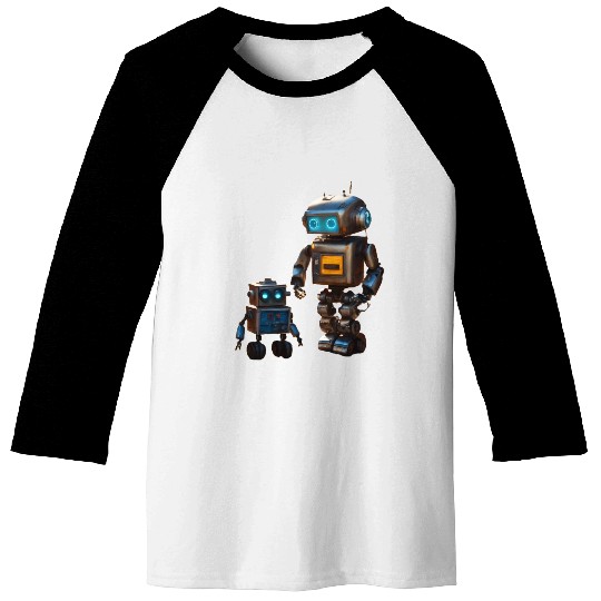 Two robot friends Baseball Tees