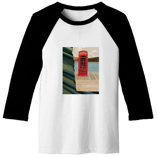 London phonebooth photographed by Yield on Green Baseball Tees