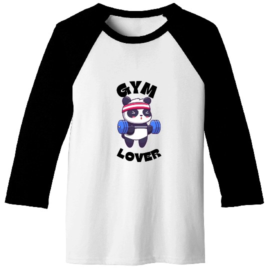 Panda Gym Lover Baseball Tees