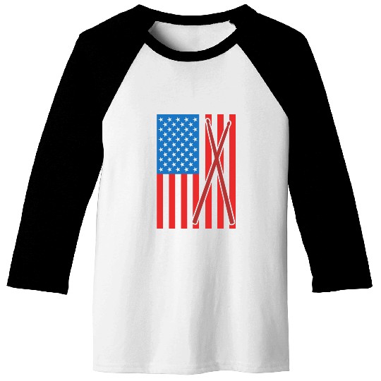 Patriotic US Drummer Baseball Tees