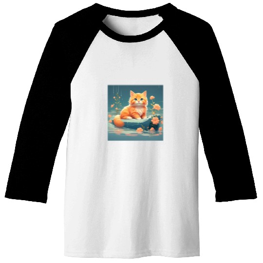 Cute orange cat Baseball Tees