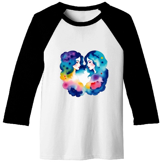 Color splash zodiac: Gemini Baseball Tees