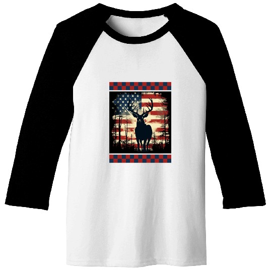 Ripped American Flag Woodland Camo Underlayer Baseball Tees