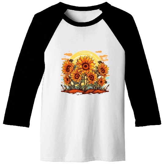 Sunflower Bloom Floral Summer Nature for a Baseball Tees