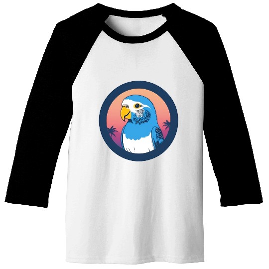 Synthwave Blue Budgie 1 Baseball Tees