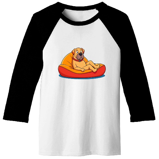 Relaxed Mastiff on Cushion Art Baseball Tees