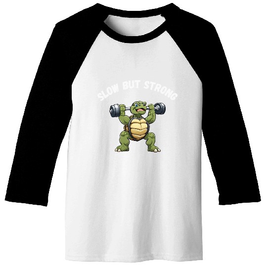 Slow But Strong Turtle Baseball Tees