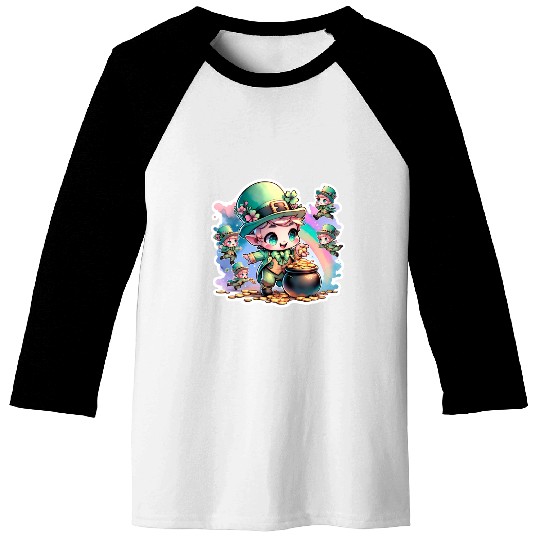 Saint Patrick's Day Chibi Leprechauns Baseball Tees
