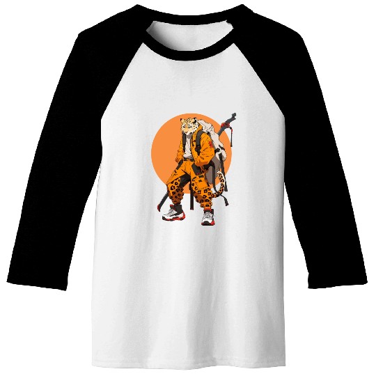Ninja Samurai Katana Sword Cheetah Manga Baseball Tees