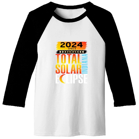2024 April 8 Total Solar Eclipse INDIANA Baseball Tees